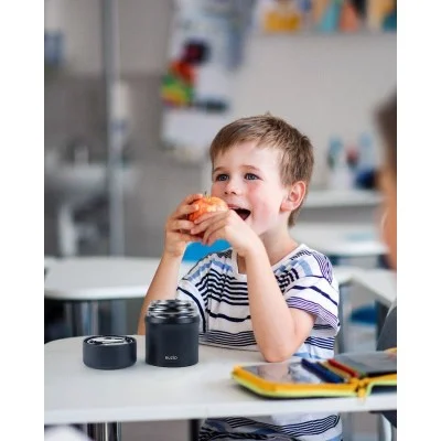 Buzio Kids Stainless Steel Food Container 350ML - Black